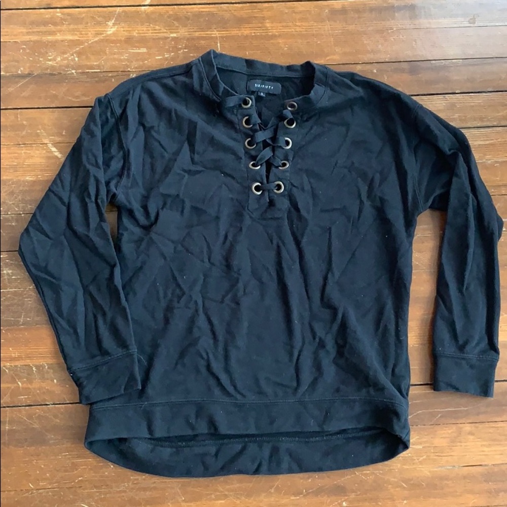 Super Cute black sweatshirt with lace detail
